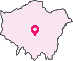 map outline london pink
